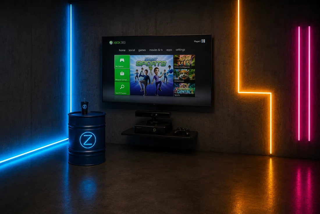 Pohybové hry na Kinect zóně, hráči ovládají hru celým tělem bez ovladače v aréně ZÓNA24